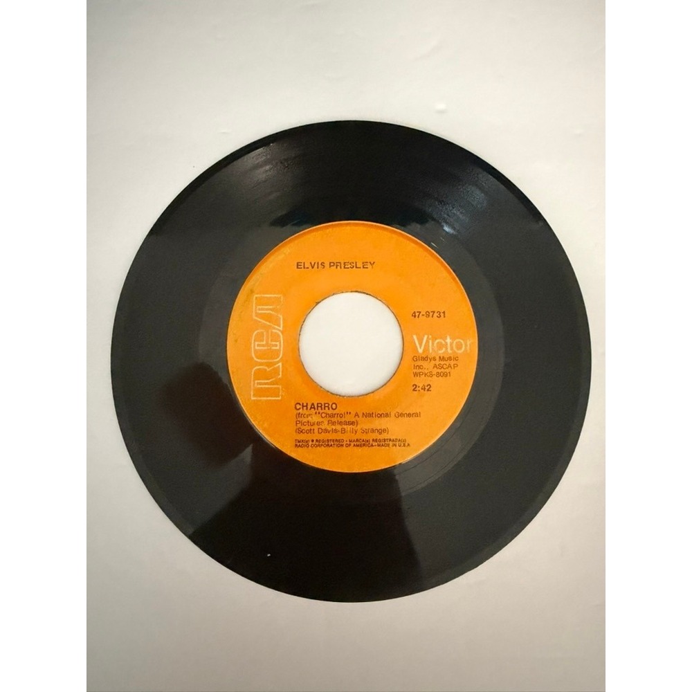 Elvis Presley Charro Memories 45 RPM Vinyl Record RCA Victor 47-9731 Vintage 7"